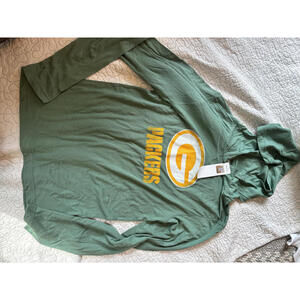 Green Bay Packers Men's Long Sleeved Hooded Shirt Size Small‎
